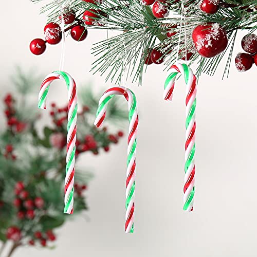 ToBeIT 32pcs Candy Canes Plastic Christmas Tree Hanging Ornaments (Green(13cm) - 1)