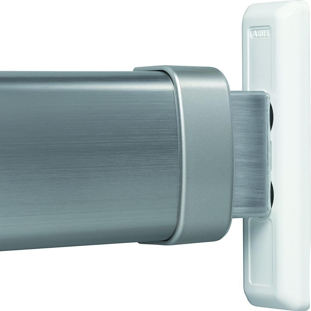 ABUS Rygiel pancerny do drzwi PR1400, srebrny, 10254 & ABUS Kotwa ścienna PWA2700 do skrzynki zamkowej/ryglenia pancernego, biała, 49555