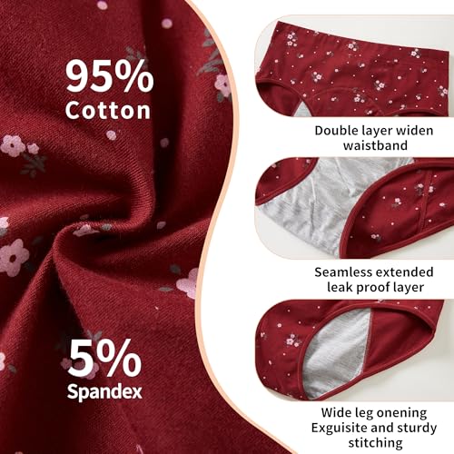 Image of HATSURE Period Underwear for Women Leak Proof Cotton Overnight Menstrual Panties Briefs (Multipack)