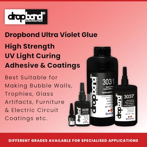 Image of POLYFIX Dropbond 3031 UV Glue With No Odor And Rapid Curing | Ideal For Acrylic To Paper Lamination, Glass And Paper, For Glass, Acrylic Paperweights, Laminated Certificates, And Mementos.100G
