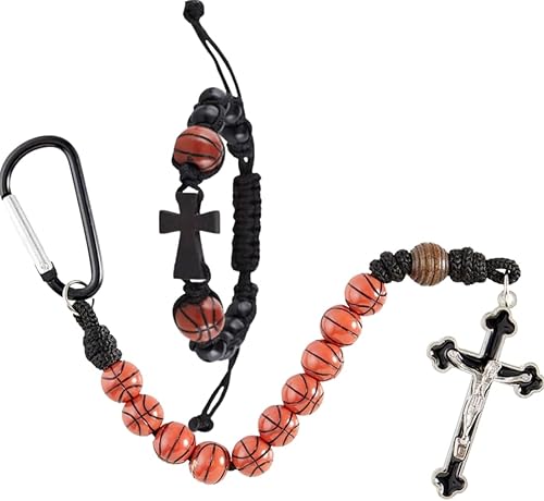 Miniatura 3 de Westmon Works Juego de rosario y pulsera de baloncesto con una pinza y accesorio de pulsera de una década más tarjeta sagrada en nuestra bolsa