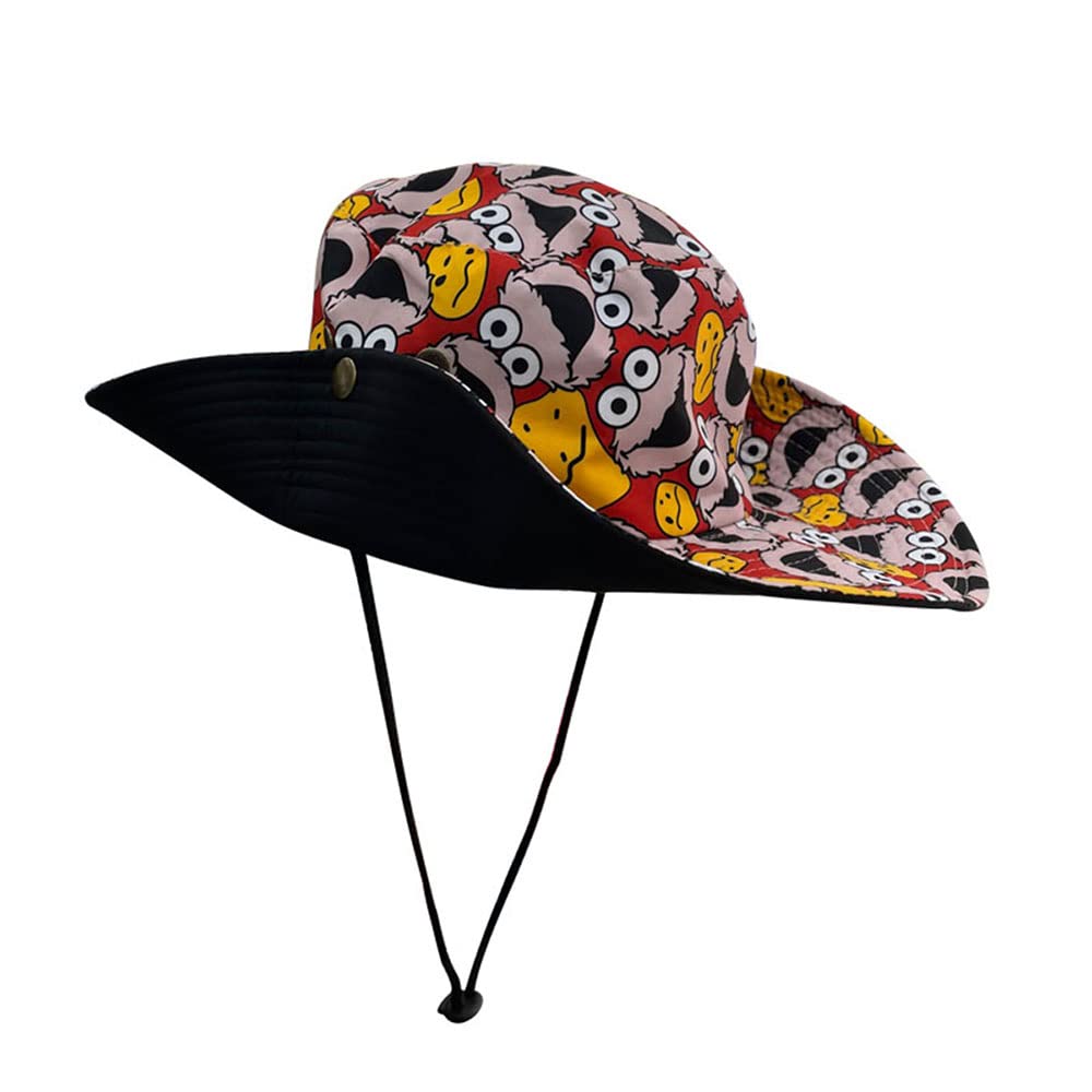 Kgm Unisex Cartoon Rust Printed Design Boonie Bush Combat Brim Army Fisherman Corded Safari Sun Bucket Hat - Outdoor Festival Hats (Cartoon Rust)