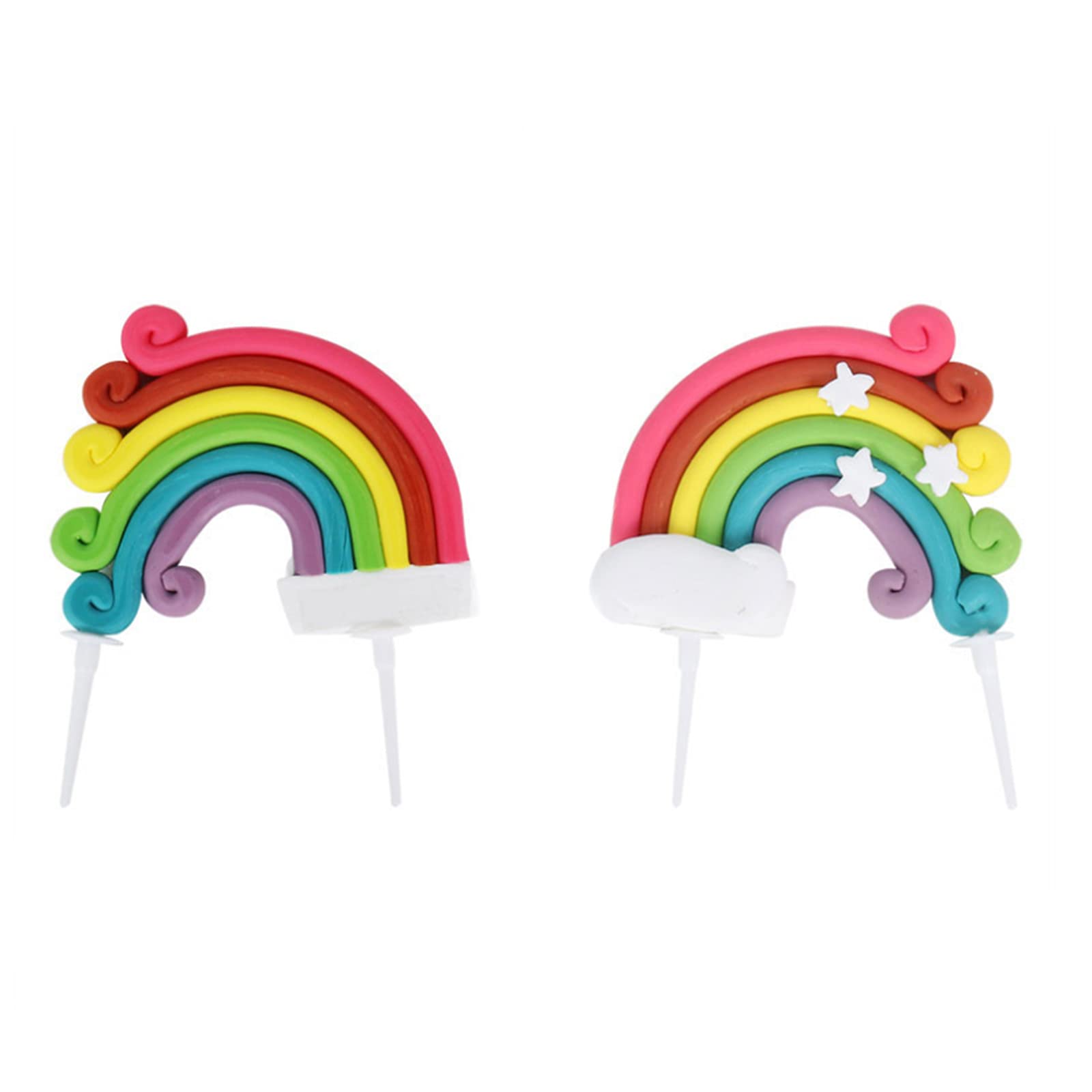 Décoration De Gâteau Arc-en-Ciel Et Nuage - Céramique Souple - Cake Topper Réutilisable - Fêtes