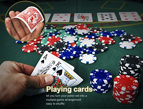 4 Ever Winner Poker Chips Set 300Pcs Poker Chips 11.5 Gram Casino Chips For Texas Holdem Blackjack Gambling, 2 Decks Of Playing Cards Poker Set With Aluminum Case #TOP5