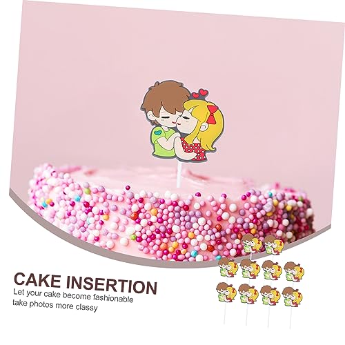 ibasenice 10 Peças Placas De Bolo Do Dia Namorados Topper De Cupcake De Aniversário Toppers De Anive
