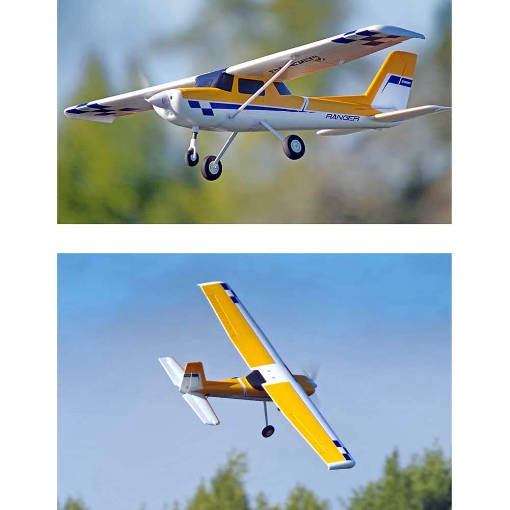 Samolot zdalnie sterowany, rozpiętość skrzydeł 1220 mm, 4-kanałowy zdalnie sterowany samolot RTF (z baterią, ładowarką, nadajnikiem) z pływakami i systemem refleksyjnym, szybujący