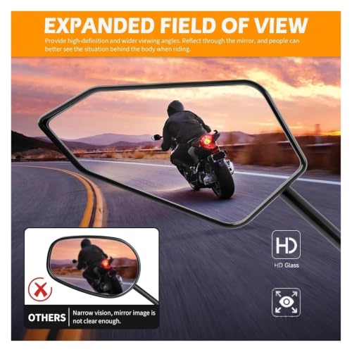 Espejos traseros duraderos moto giratorios 360 con soporte resistente a vibraciones 2