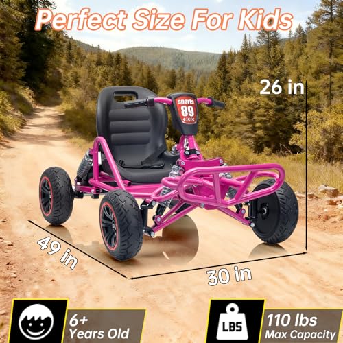 Image of POSTACK 24V Kids Go Kart, 24V Ride on Toy for Big Kids
