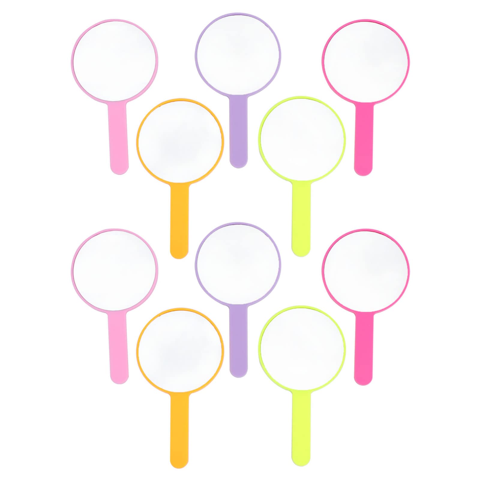 Miroir de maquillage portable et son manche en PU antidérapant lot de 10