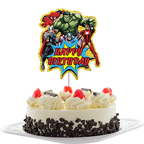 Batlam ZS1206 Superhero Cake Topper Birthday Cake Toppers Decorations Party Supplies cover