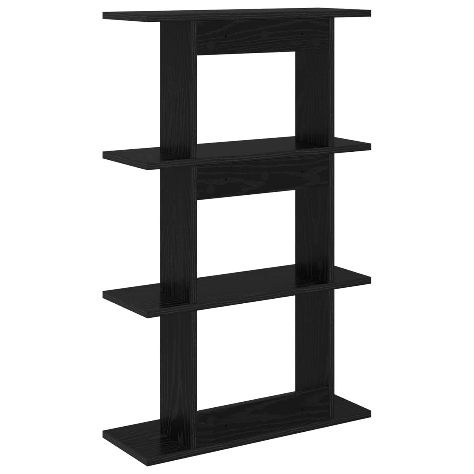 Estantería de pared de madera, color negro, 56 x 20 x 90 cm, soporte de pared con mucho espacio de almacenamiento, ahorra espacio, multifuncional como estante colgante y estantería para salón