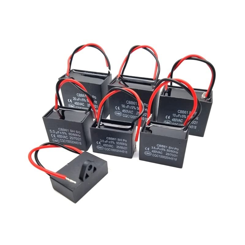 CBB61 450V 1UF 1.2UF 1.5UF 2UF 2.5UF 3UF 3.5UF 4UF 4.5UF 5UF 8UF 10UF 18UF 20UF 25UF Terminal Ceiling AC Fan starting capacitor (Size : 1.5uF)