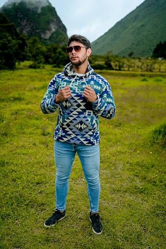 Image of Handmade Alpaca Sweater for Men or Women, Vibrant Colors, Soft and Hypoallergenic, Crafted by Otavalenos Artisans in Ecuador.