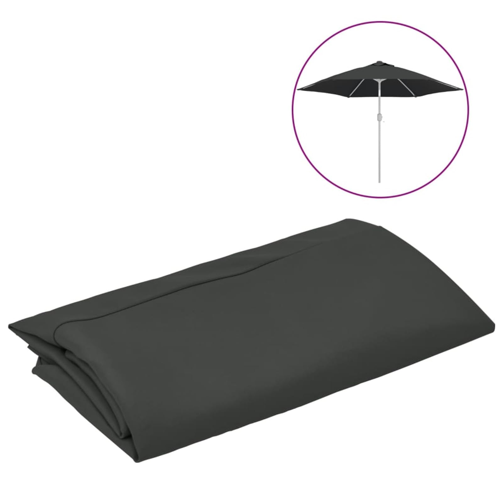 Telo di Ricambio per Ombrellone Antracite 300 cm,Telo Gazebo Copertura in Tessuto Poliestere 100% - Telo per Gazebo da Giardino Esterno Vari Modelli