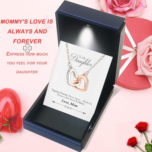 Daughter Necklace From Mom Mother 925 Sterling Silver Mother To Daughter Gifts Graduation Christmas Birthday Gifts With Heartfelt Message & Lighted Box2