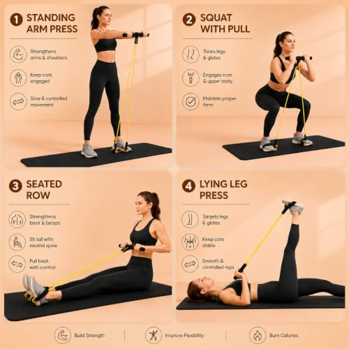 Image of DOLTAS Tummy Trimmer for Men and Women - Resistance Band Leg Ab Full Body Exercise - Muscle Training and Fat-Burning Home Gym Equipment (Yellow & Black)