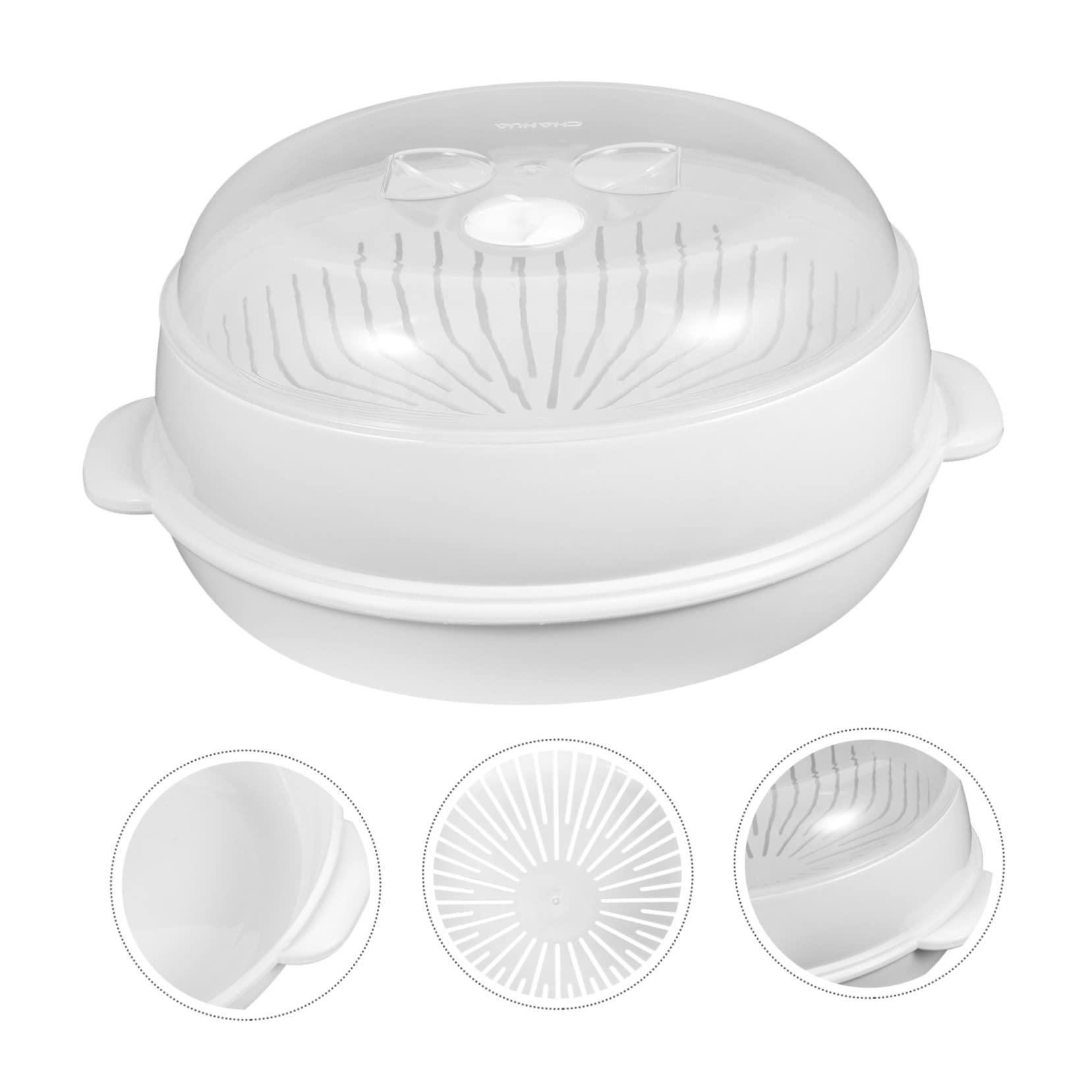 Cabilock Microwave Vegetable Steamer Cover Kitchen Food Steamer for Healthy Cooking Preserves Nutrients Flavor for Dumplings Vegetables and More