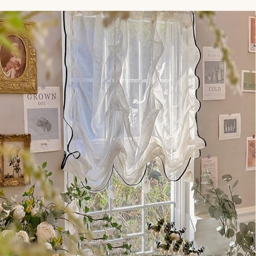 Lacomfy Lace Curtains French Style Sheer Window Curtain for Bedroom