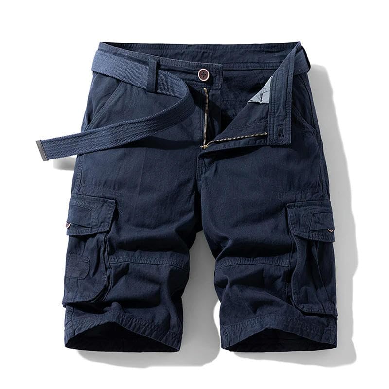 Pantalones cortos de verano para hombre, estilo cargo, estilo cargo, de algodón, recto, cómodos
