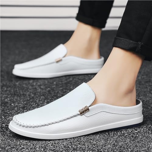 Anti-Slip Comfortable Slip-ons Mens Loafers Round Toe Vegan Leather Half Loafers Shoes3
