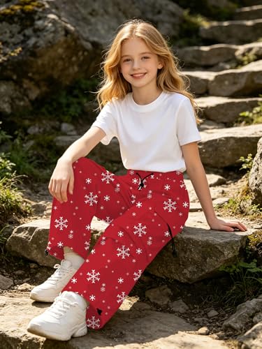 Image of SANGTREE Girls Parachute Pants Loose Lightweight Drawstring Waist Hip Hop Cargo Pants,6-16 Years
