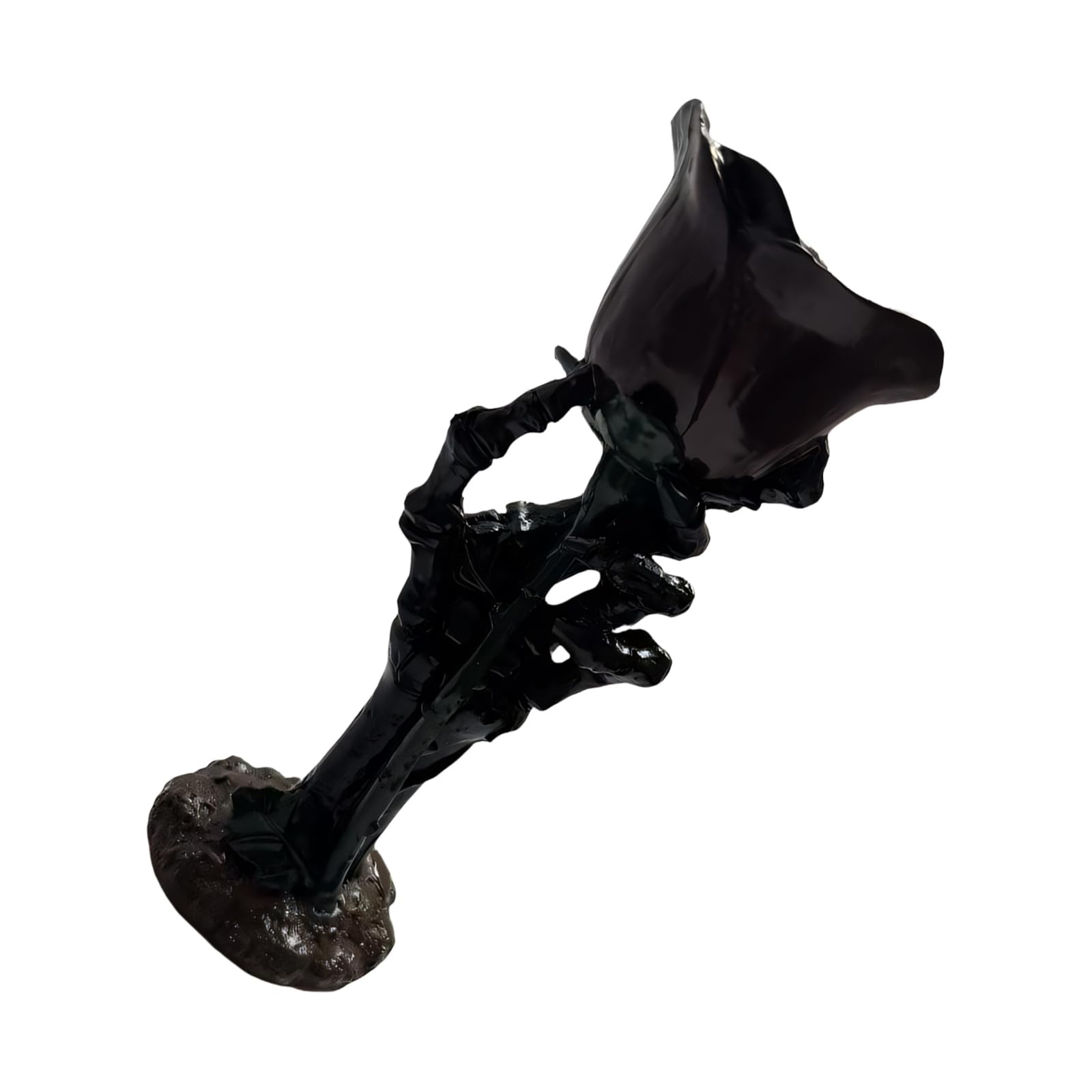 PANGBOER Halloween Skull Rose Holder Candlestick Holder Desktop Decors Gothic Skeleton Hand Holding Rose Tealight Holders Skeleton Tealight