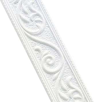 ECYC Ltd 3D Foam Molding Trim Self Adhesive, 90 x 2 Inch Flexible Wall Edging Lines Foam Baseboard Trim Peel and Stick Foam Wallpaper Border for Indoor Walls, Ceilings, Mirror Frames, Home Decoration