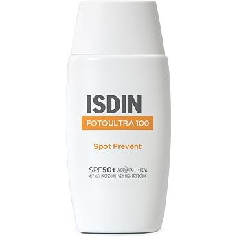 ISDIN Fotoultra 100 Spot Prevent SPF 50+ Liquid Sun Cream Against Pigment Spots Helps Prevent the Creation of Sunspots 50 ml