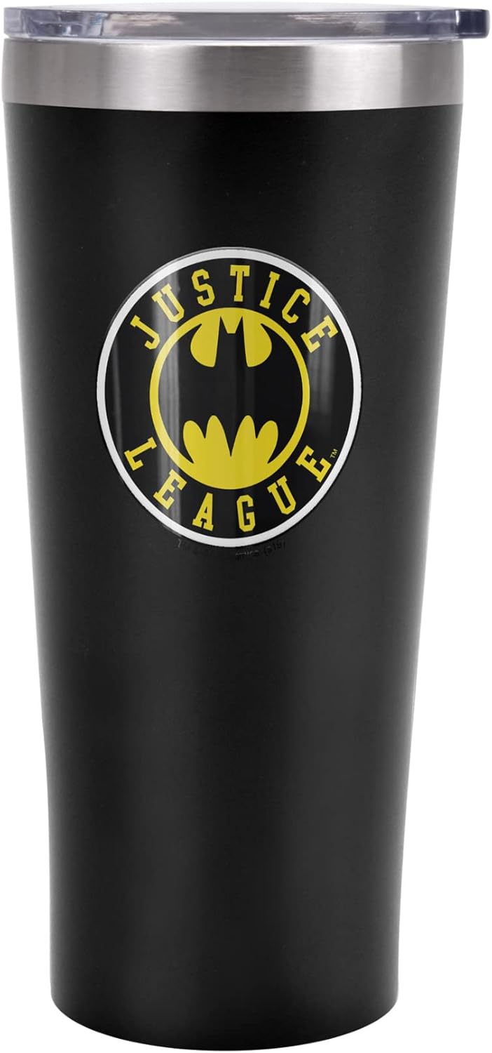 Wonder Woman OFFICIAL Warrior 20 oz Travel Tumbler, Stainless Steel, Vacuum Insulated with Leak Resistant Slide-Lock Lid