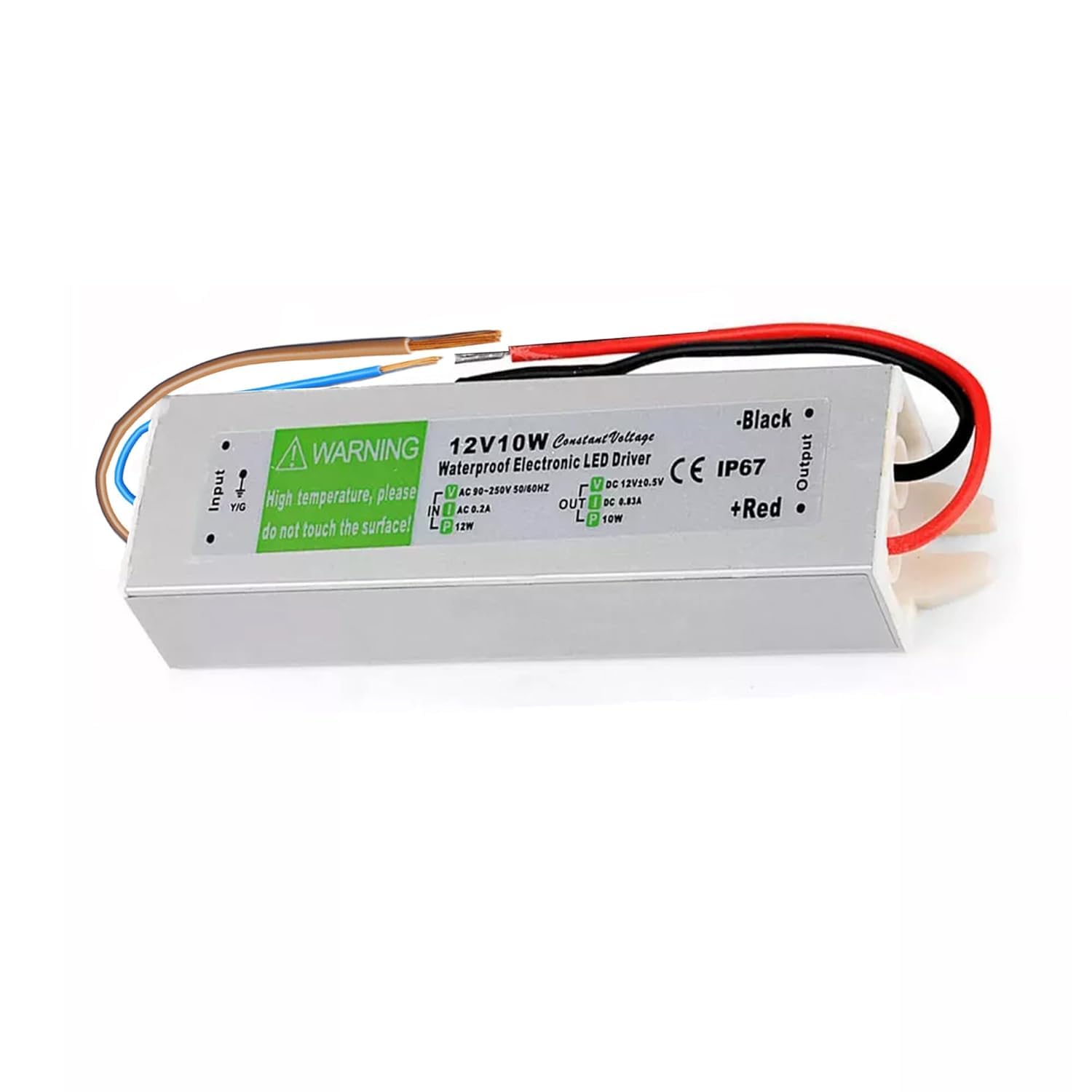 LEDSone 12V 10W IP67 Waterproof Electronic LED Driver AC 90-250 V Transformer Constant Voltage Power Supply LED Driver for Indoor Outdoor (10W) โ image 1