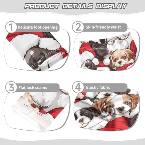 Dogs in The Hat Girls Leggings,Workout Leggings for Girls Toddler Athletic Leggings Size for 3-10T3