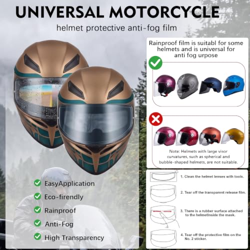 Image of Kingdder 10 Pack Anti Fog Motorcycle Helmet Visor Tint Film
