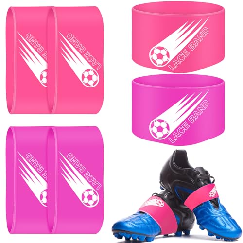 Patelai 4 Pcs Soccer Lace Band Cleat Cover Youth Adult, Kids, Violet, Pink