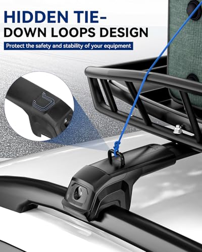 Image of 330Lbs Roof Rack Cross Bars Compatible with Toyota RAV4 Adventure /TRD Off-Road 2019-2025, Heavy Duty Aluminum Roof Rails Top-Mount Crossbars Rooftop Luggage Racks Cargo Carrier