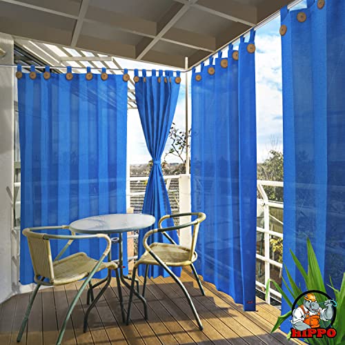 Image of HIPPO 180 GSM HDPE Outdoor Loop Curtain for Balcony & Patio Sun Blocking, UV Protection & Light-Filtering Curtains (Electric-Blue, 3FTX9FT, 1PC)