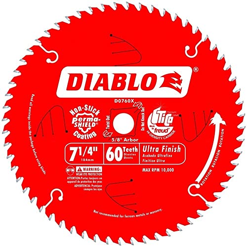 Freud D0760X Diablo Ultra Finish Saw Blade Atb 7-1/4-Inch By 60T 5/8-Inch Arbor, 2-Pack #TOP1