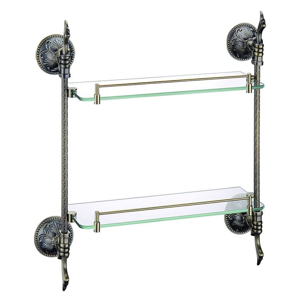 Floating Shelves Shower Caddy Bathroom Shelf Double-Layer Bathroom Shelf Double-Layer Glass Shelf Double-Layer Glass Shelf Double-Layer Dressing Table