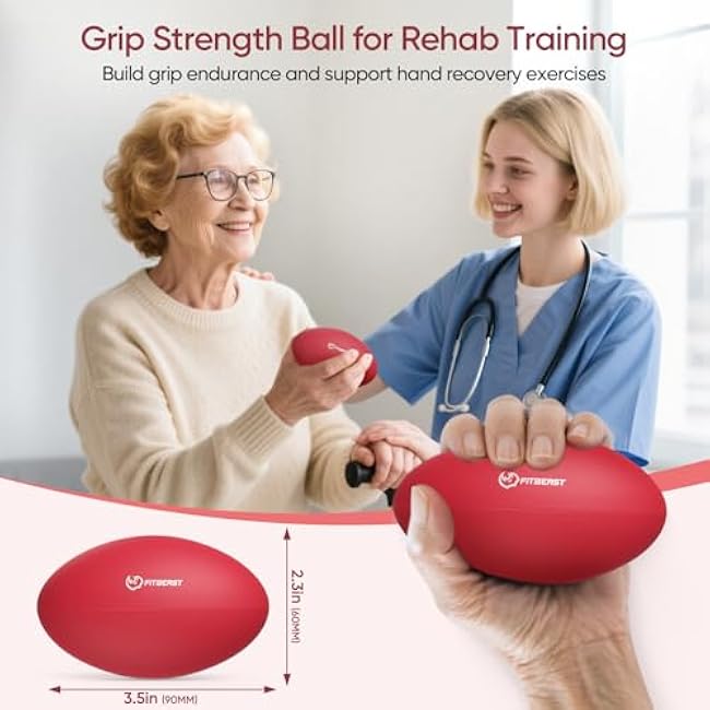 FitBeast Hand Exercise Ball Set¨C3 Pack Hand Squeeze Balls for Hand Therapy, Grip Strength, Finger & Wrist Training, Stress Balls for Adults, Ideal for Rehab, Arthritis, Carpal Tunnel