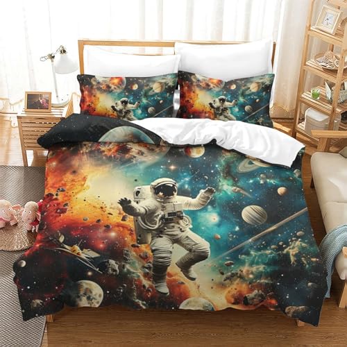 Parure de lit astronaute 3D douce et zippée, le cadeau idéal pour lit 220cm - 2