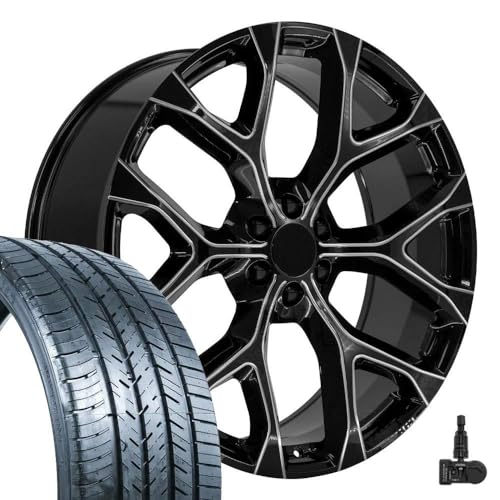 OE Wheels CV98 26 Inch Rims and Tires Fit Silverado 1500 Snowflake Style 6x139.7...