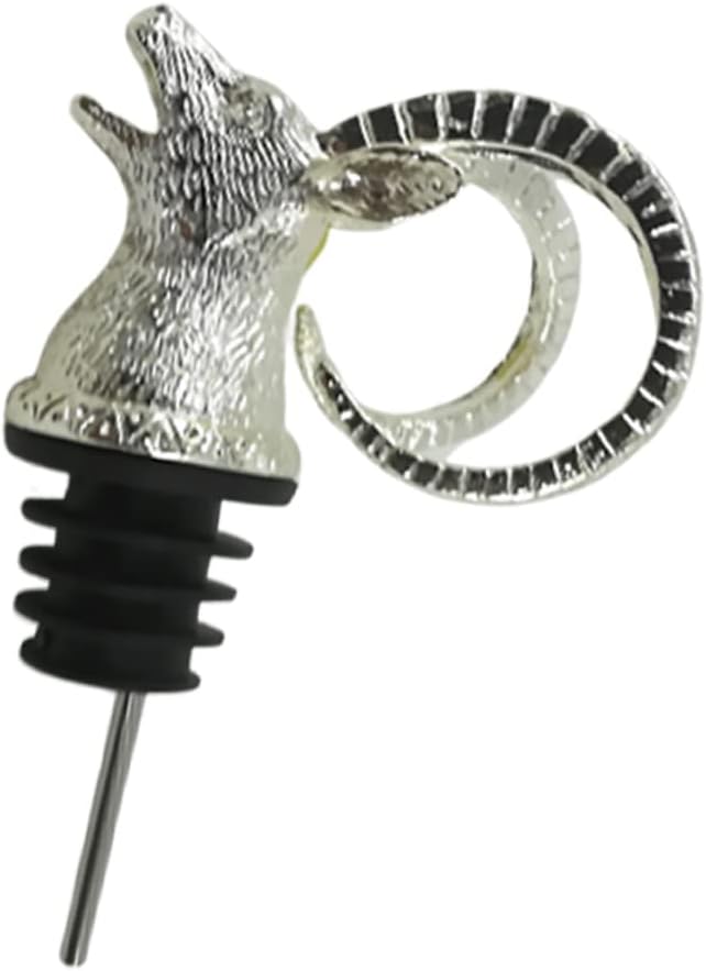 Antelope Head Wine Pourer Aerator Creative Animal Bottle Stopper Silver Wine Stoppers for Parties and Restaurants