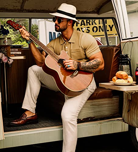 Mens Buttons Polo Shirts Summer Knit Casual Pullover Short Sleeve Golf Polos Slim Fit Soft Shirts Tops Khaki L #TOP3