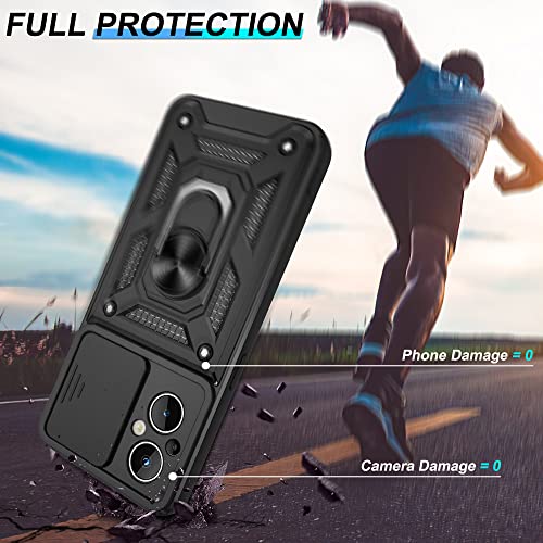For Oneplus Nord N20 5G Case With Hd Screen Protector, Heavy Duty Shockproof Protective Case With Metal Kickstand [Military Grade] Protective Case For Oneplus Nord N20 5G, Black #TOP3