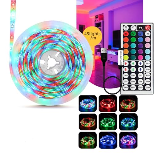 Tira LED RGB USB de 10 m con control remoto miniatura 1