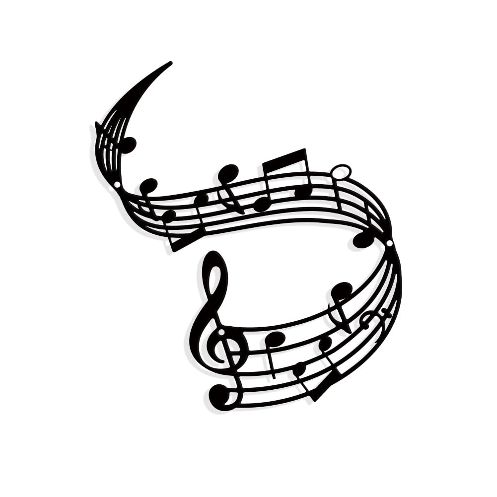 NBEADS Decoración de Arte de Pared de Metal con Partitura Pentatónica Doblada, Decoración Colgante de Pared de Estilo Mate para el Hogar, Decoración del Festival de la Pared del Hogar, 25 × 28.7cm