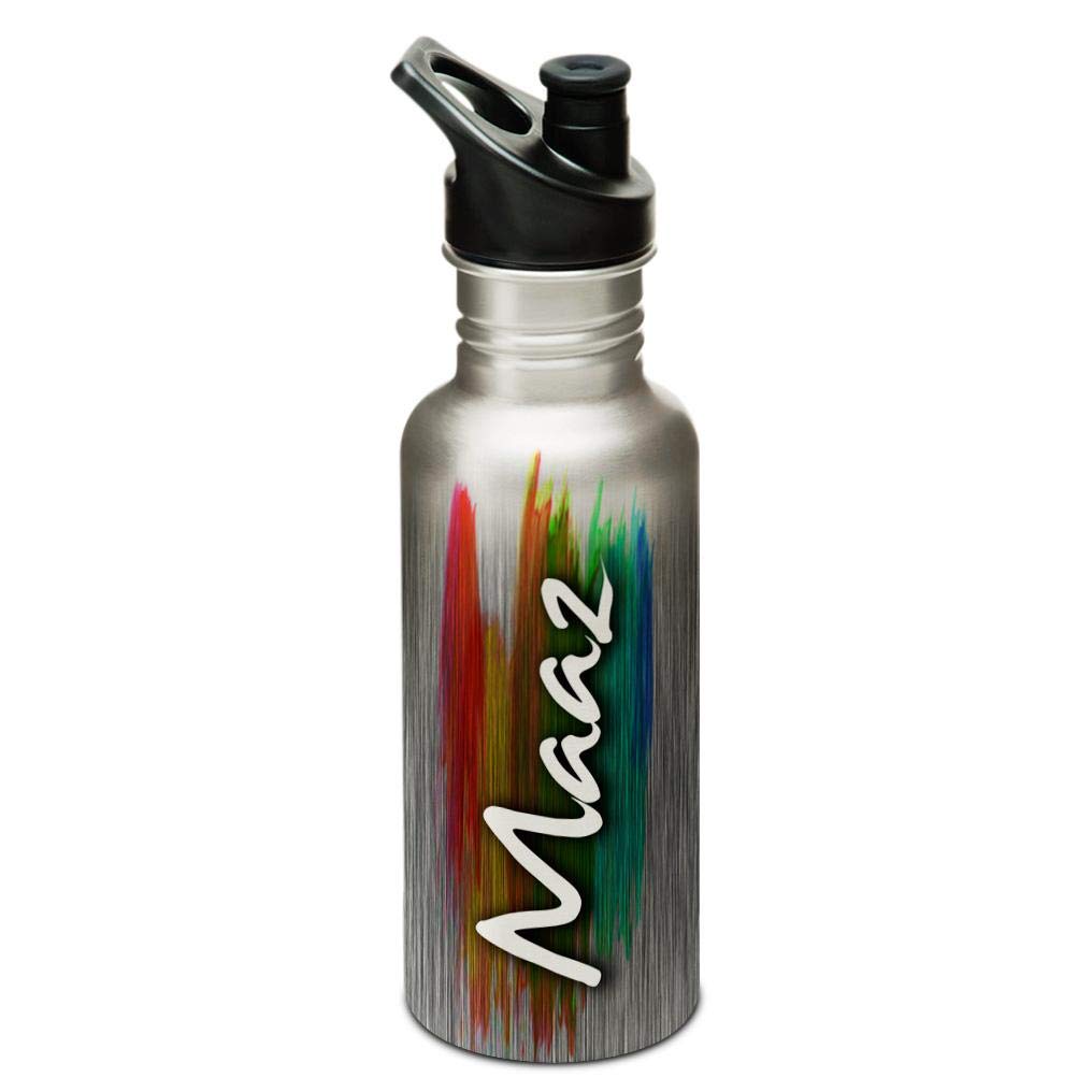 Hot Muggs® "Maaz" Me PaintBrush Stainless Steel Sports Cap Water Bottle, 600ml