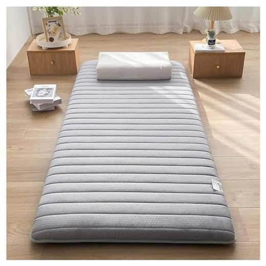 Matelas - Style minimaliste - Tapis de couchage pliable - Surface matelassée douce et légère - Coussin de lit en mousse pour dortoir d'étudiant, camping, chambre d'amis (D, 80 x 190 cm)