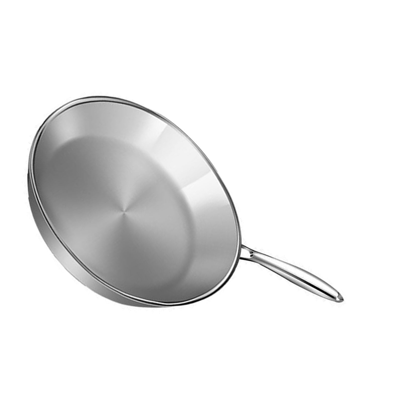 Nikou Sartén de acero inoxidable 316, revestimiento antiadherente, ideal para filetes, huevos, panqueques, cocina casera, 28 cm, resistente, color plateado