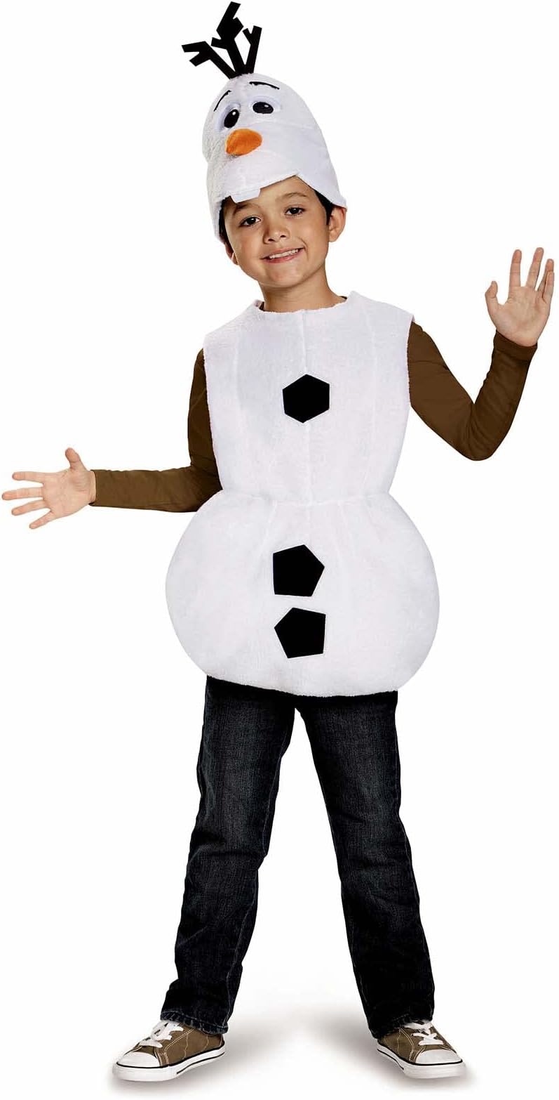 Disney Official Classic Olaf Costume for Kids - Snowman Fancy Dress Up Outfit for Boys - Frozen World Book Day Costume