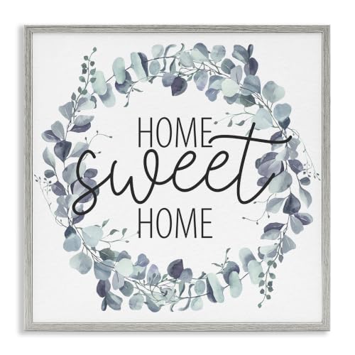 Home Sweet Home Eucalyptus Wreath, 24 x 24 Inch Framed Giclée Print